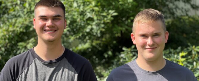 Unsere neuen Azubis: Dominic Diehl (li.) und Niklas Ruppel.