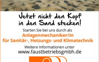 stellenanzeige mit mann der seinen kopf in den sand steckt